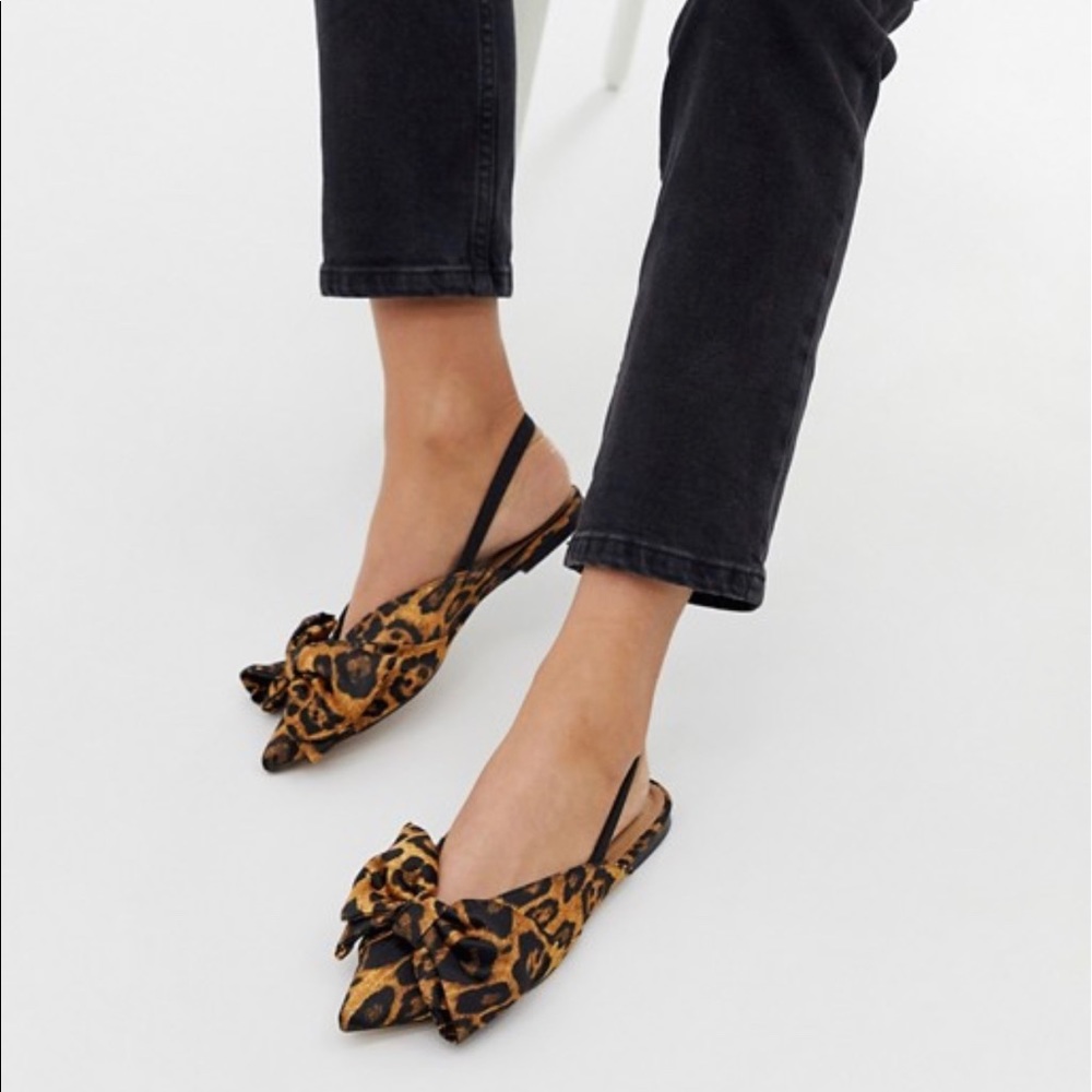 ASOS satin cheetah flats